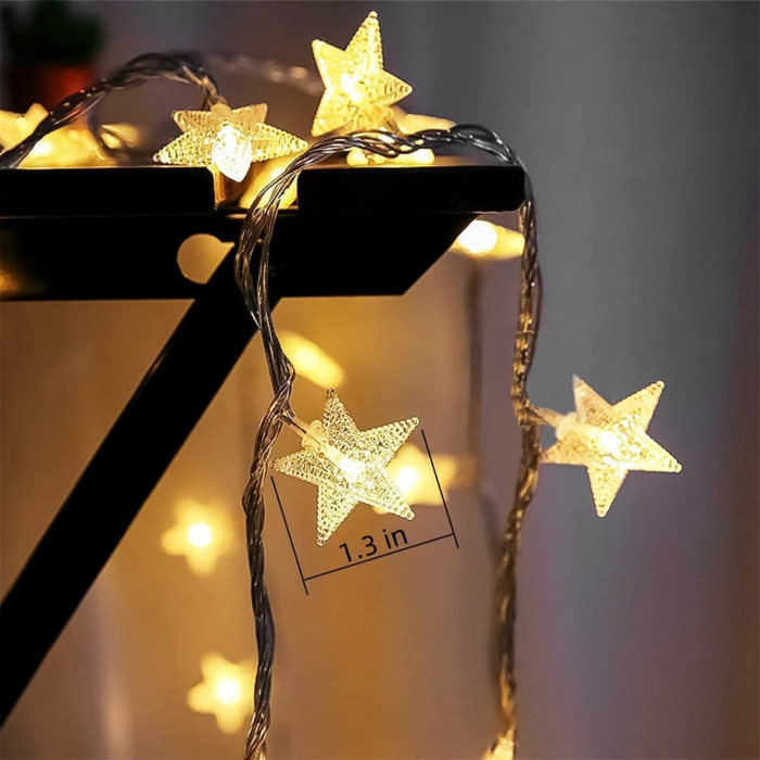 Eswarr Electricals Battery-Operated Star LED String Lights for Festive Decor