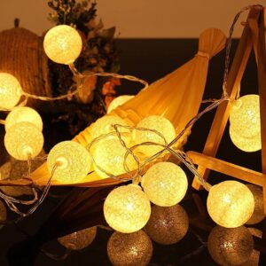 Eswarr Electricals Cotton Ball LED String Lights for Home Decoration