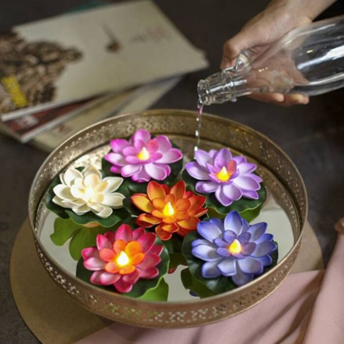 LED Flower Floating Candles for Wedding & Party Decorations