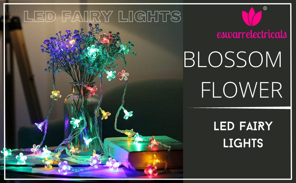 Eswarr Electricals Silicon Flower LED String Lights for Wedding & Romantic Décor