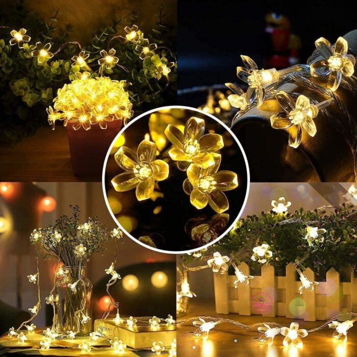 Eswarr Electricals USB-Powered Silicon Flower LED String Lights for Indoor & Outdoor