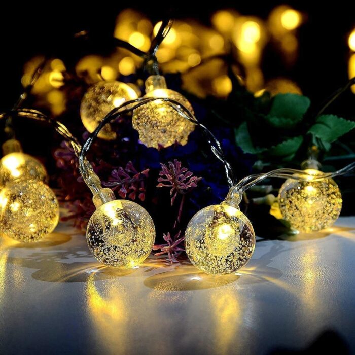 Eswarr Electricals Warm White Crystal Ball LED String Lights for Bedroom