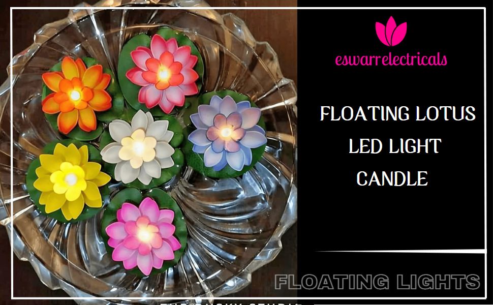 LED Floating Flower Candles for Home Decoration