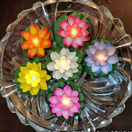 Flower Floating LED Candles Home Decor for Celebrations